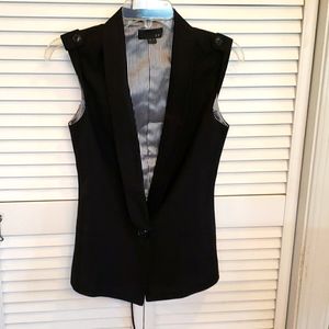 Forever 21 xs black tuxedo collar vest